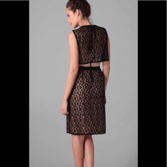 Marc By Marc Jacobs Black Lace Tan underlay Midi - Picture 2 of 2